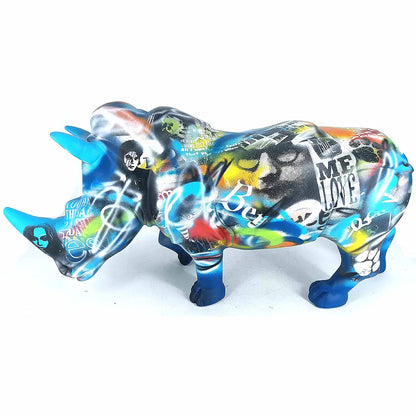 RINO- Håndmalet kunstfigur - 60 cm x 20 cm x 28 cm - RIHANNA