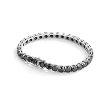 Tennisarmbånd - 925 sølv - B 4 mm - Sort labgrown Moissanitter