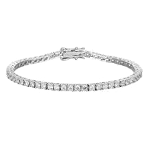 TENNISARMBÅND I PLATINBELAGT SØLV - 4 mm - flere længder - Labgrown Moissanite