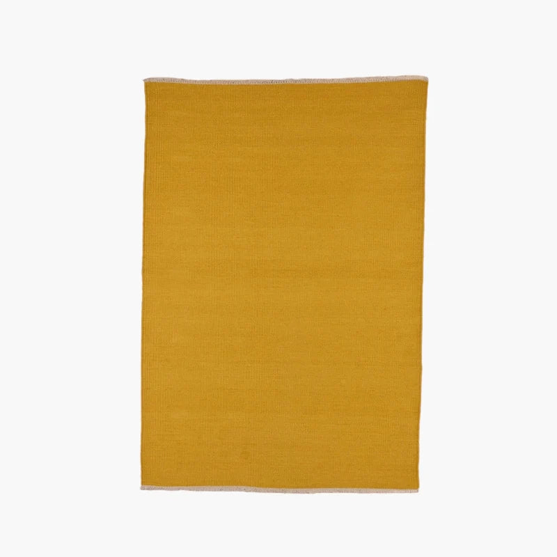 Mustard yellow uldtæppe – Hue Kollektion - 140 cm x 200 cm
