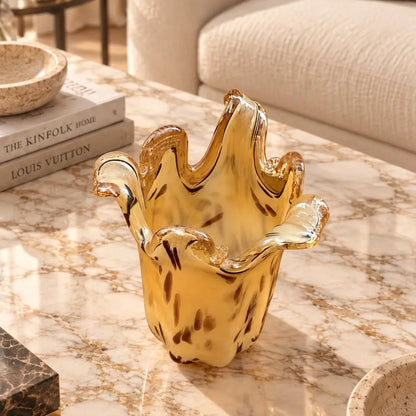 Vaso Venezia, dyreprint i Murano-glas - H 25 cm.