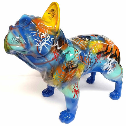 FRENCH BULLDOG P - Håndmalet kunstfigur - med certifikat