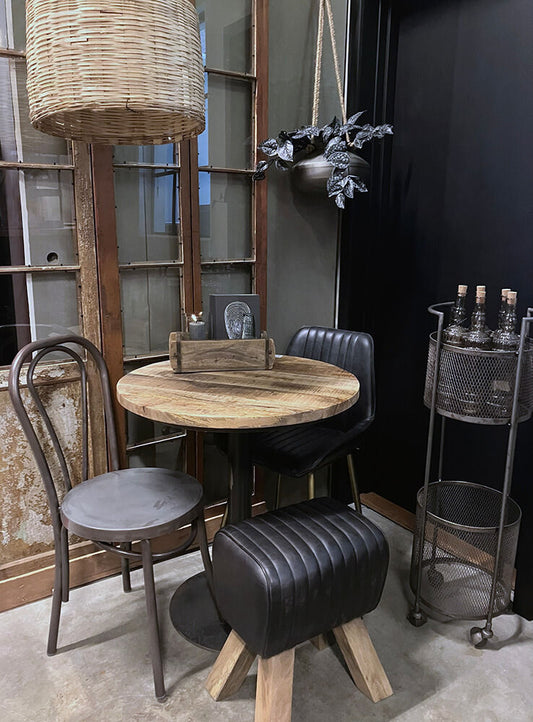 Trademark Living Jumper lille buk i læder - sort