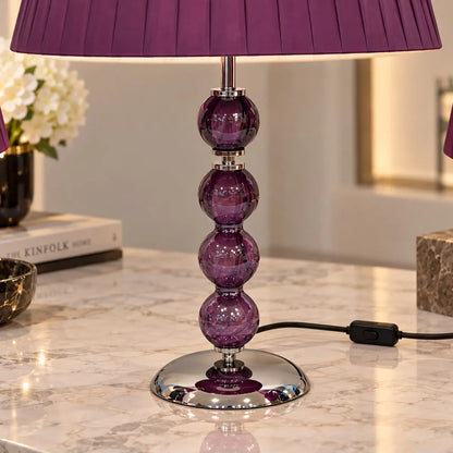 Stor Elizabeth-lampe i wenge med lilla lampeskærm - H 70 cm