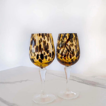 Bicchiere da vino - fra Animalier-kollektionen med transparent Murano-fod - H 24 cm.