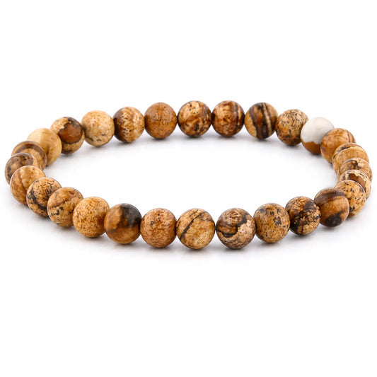 Picture Jasper armbånd runde perler ca. 18,5 cm