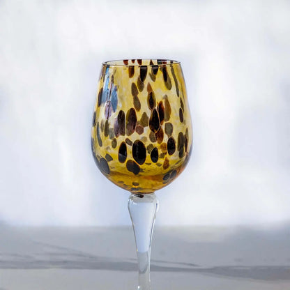 Bicchiere da vino - fra Animalier-kollektionen med transparent Murano-fod - H 24 cm.