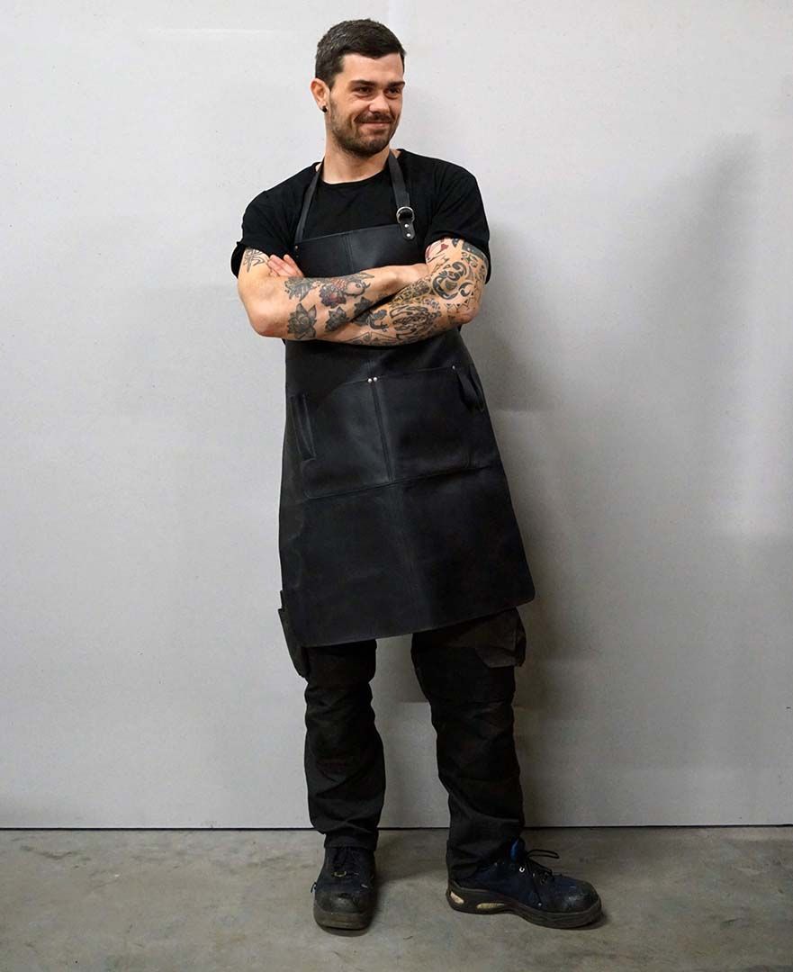 Trademark Living Nor forklæde i sort læder - L