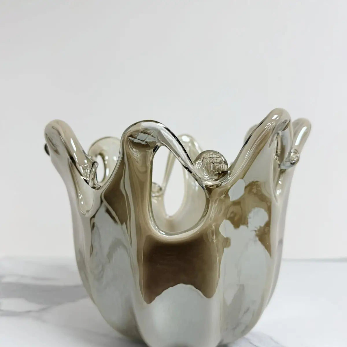 Vaso  calamari - vase - khaki i Murano-glas - H 20 cm.