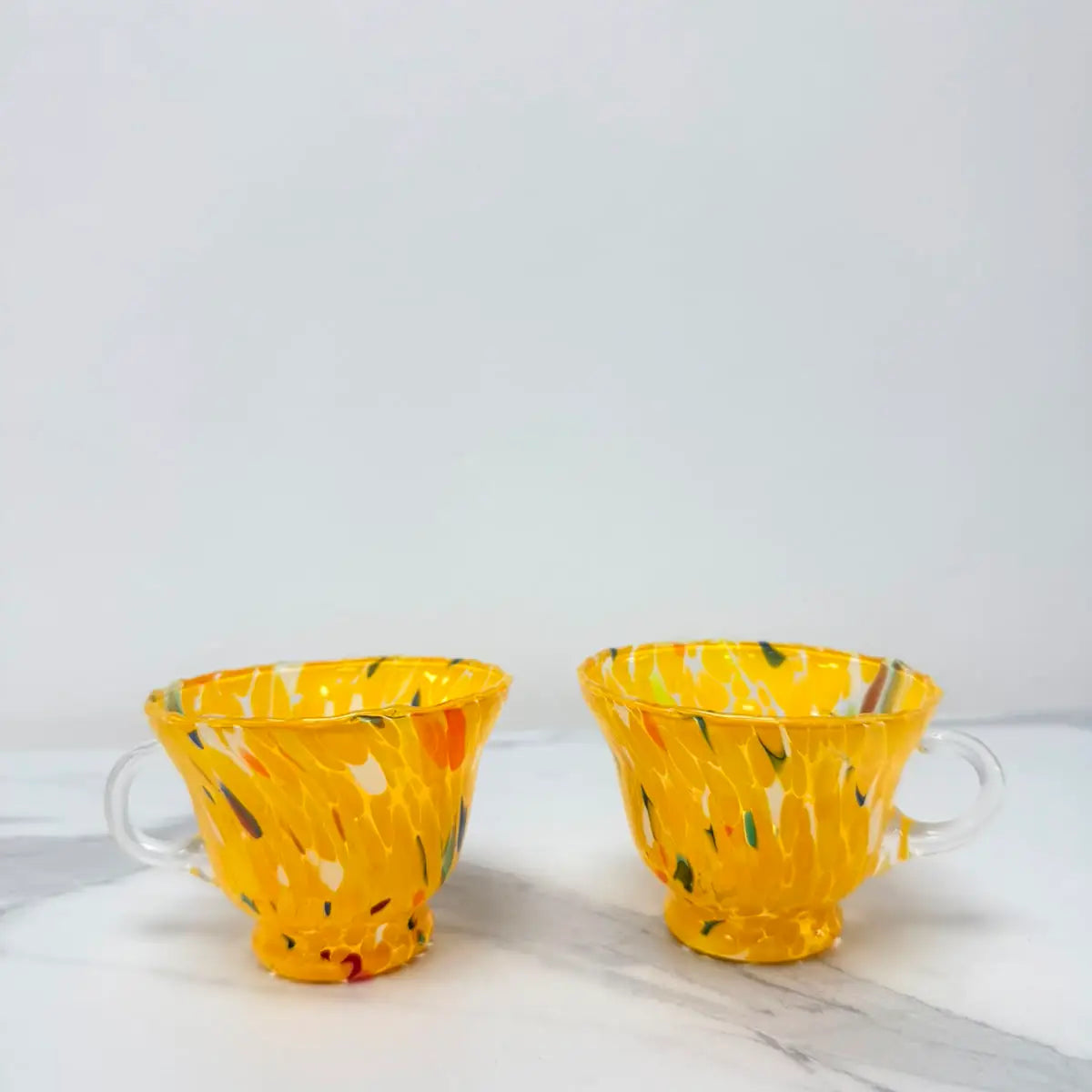 Cappuccino-kop - Campanella - gul okker i Murano-glas