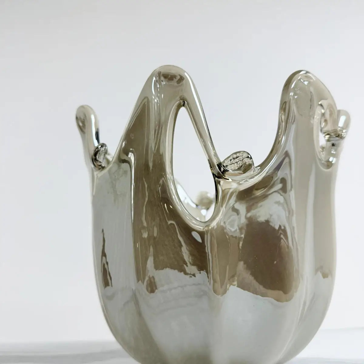 Vaso  calamari - vase - khaki i Murano-glas - H 20 cm.