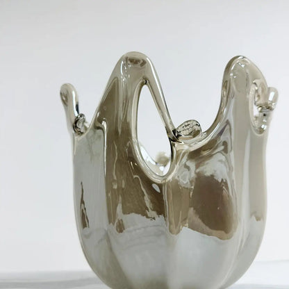 Vaso  calamari - vase - khaki i Murano-glas - H 20 cm.
