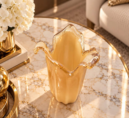 Vaso Tulipano, vase i guld, i Murano-glas