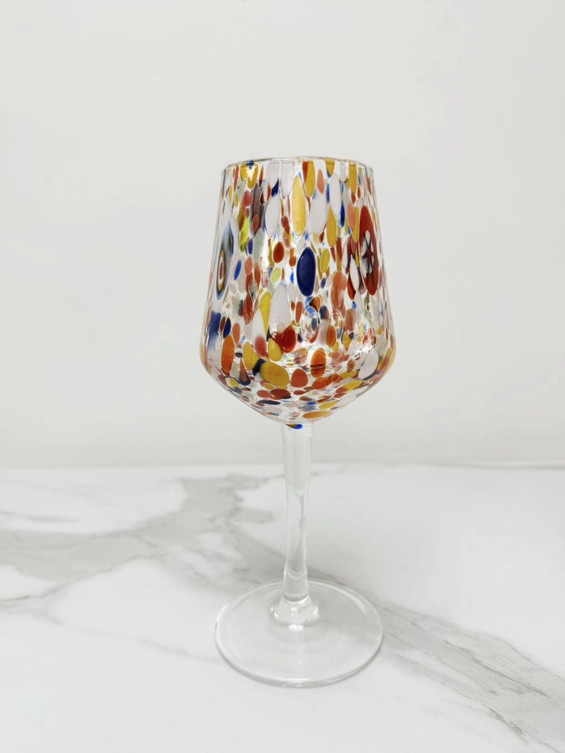 Vinglas Kollektion B8 flerfarvet i Murano-glas