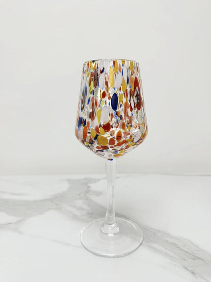 Vinglas Kollektion B8 flerfarvet i Murano-glas