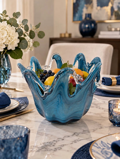 Vaso calamari-  Murano-glas - Blue