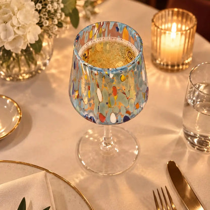 Bicchiere da vino - Kollektion B8 Azurblå i Murano-glas