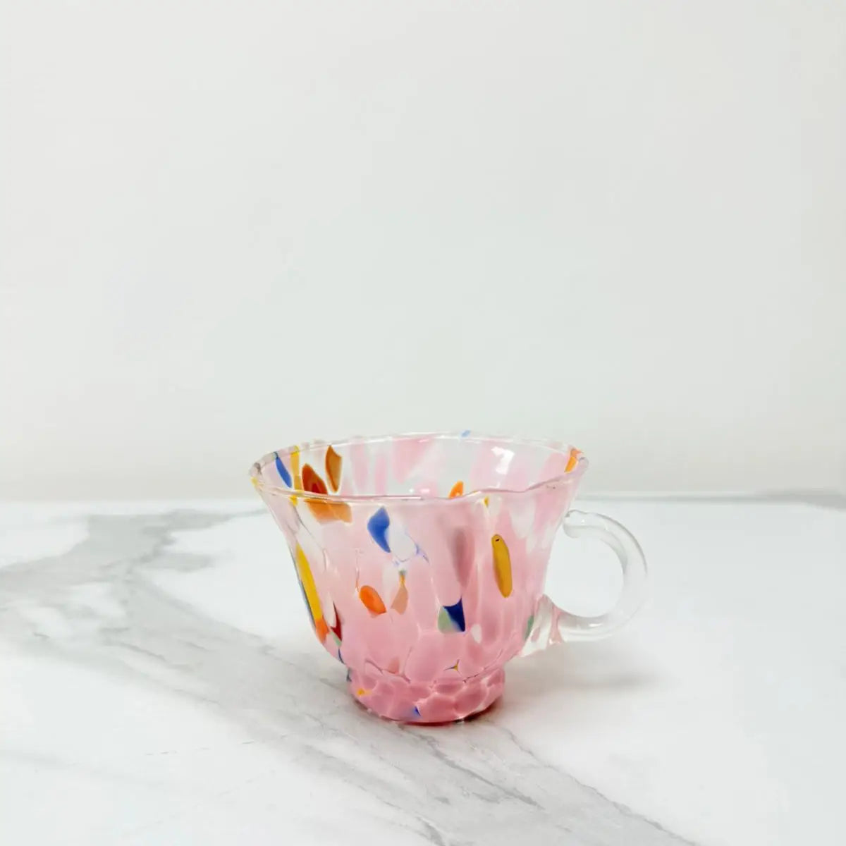 Cappuccinokop "Campanella" i rosa muranoglas
