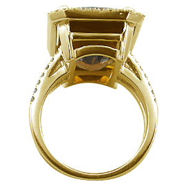 18K Gold Multi Stone Ring 15.70 cttw Citrine & Diamonds