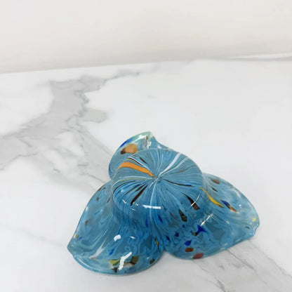 Stort Acquamare-askebæger i Murano-glas