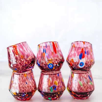 Murano-shotglas B8 i mundblæst glas 50 ml - Æske med 6 stk.