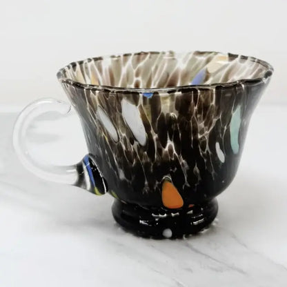 Sort Campanella cappuccinokop i Murano-glas