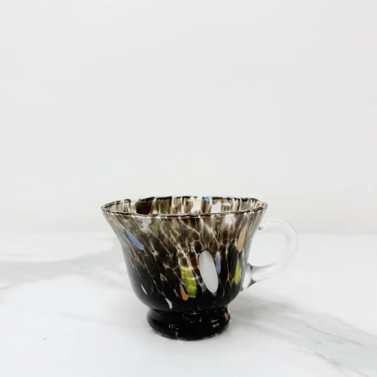 Sort Campanella cappuccinokop i Murano-glas