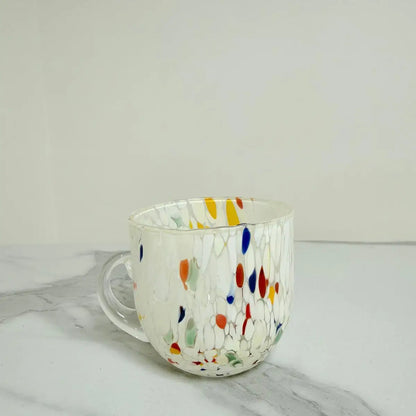 Cappuccino-kop i elfenbenfarvet Murano-glas 250 ml