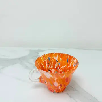 Orange Campanella cappuccino-kop i Murano-glas