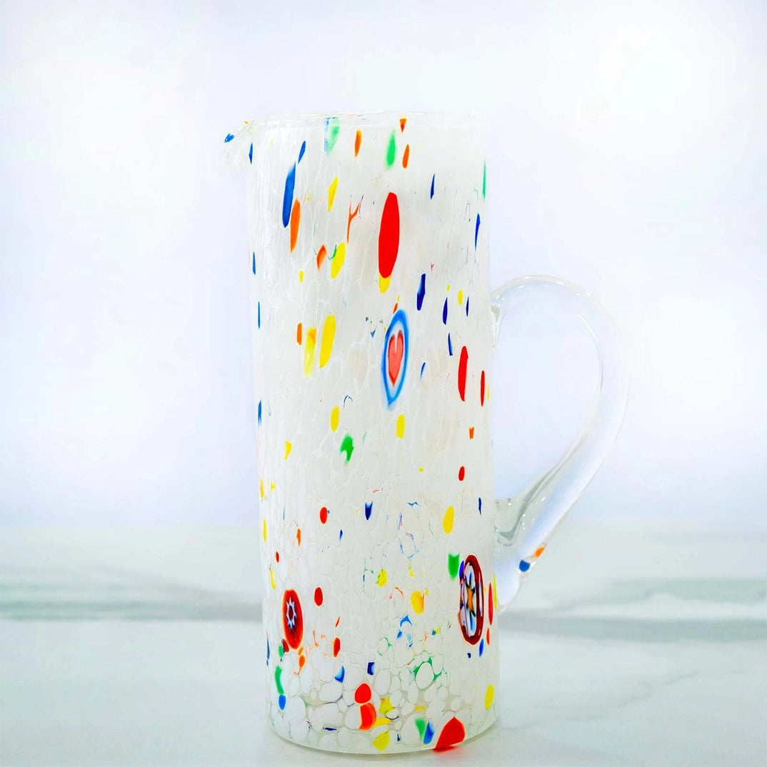 Kande - B1 hvid i mundblæst Murano-glas 1000 ml