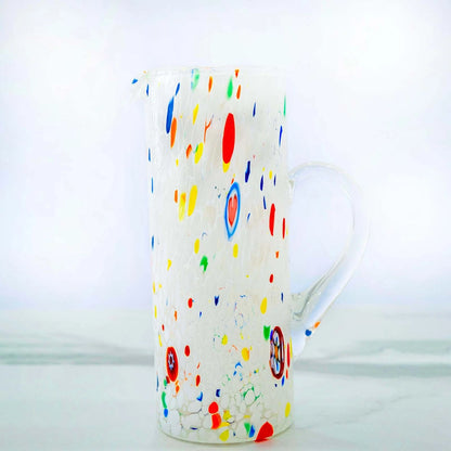 Kande - B1 hvid i mundblæst Murano-glas 1000 ml