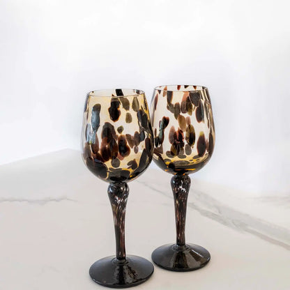 Bicchiere - AniBalier-kollektionen - sort base i Murano-glas