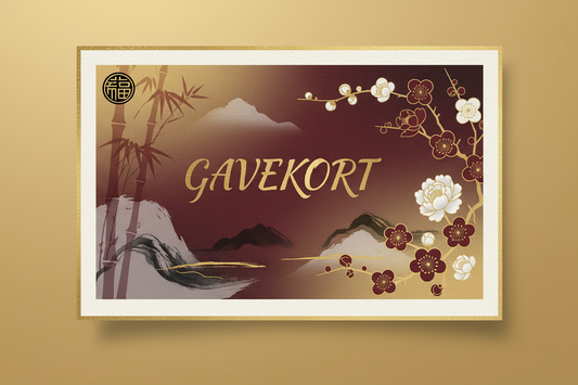 Elegant orientalsk design med teksten gavekort