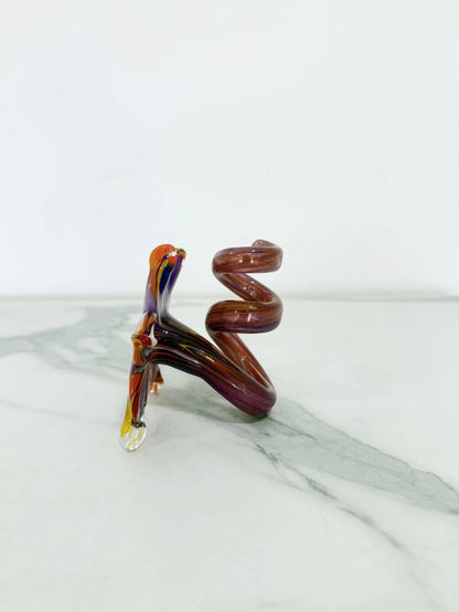 Blomst med 6 kronblade, lilla glasstage i Murano-glas