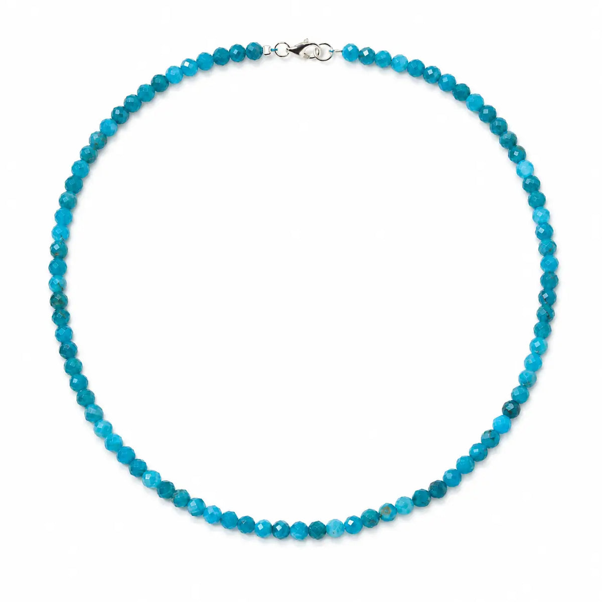 Apatit - krystalhalskæde, 925 sølvlås, facetteret, L 45 cm