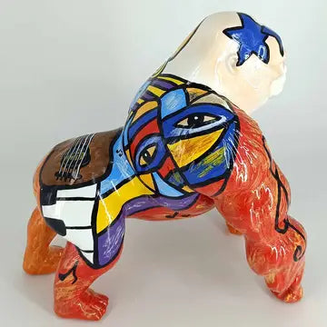 GORILA PICASSO PAINO - Håndmalet Kunstfigur