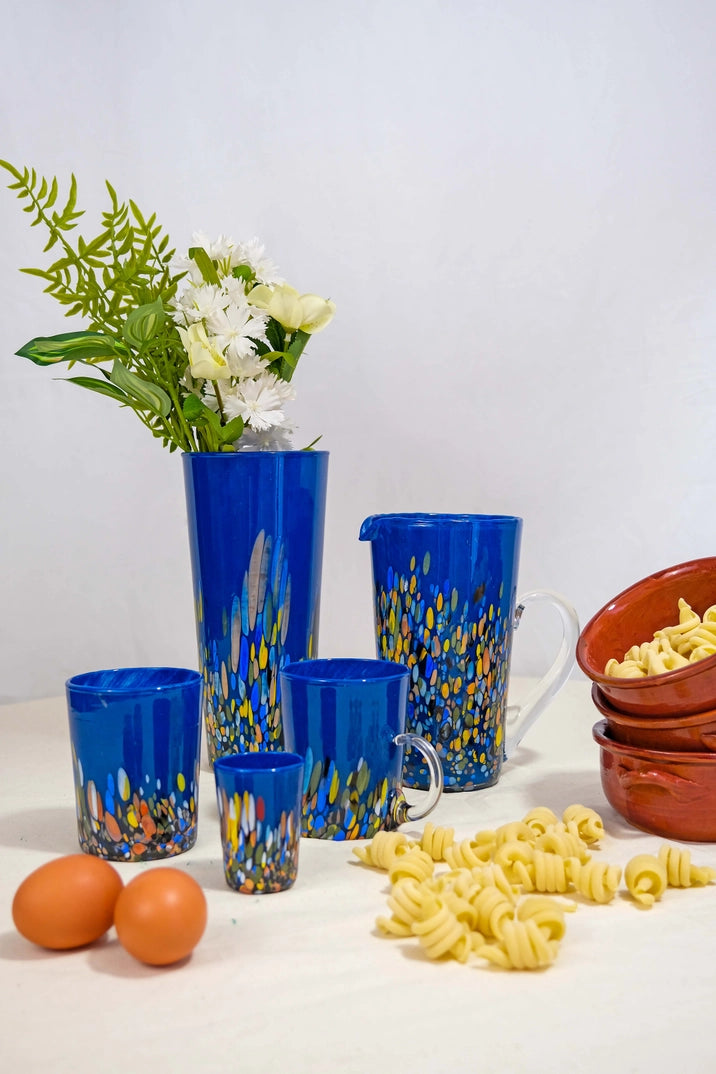 Kande fra Roma Blu-kollektionen i Murano-glas