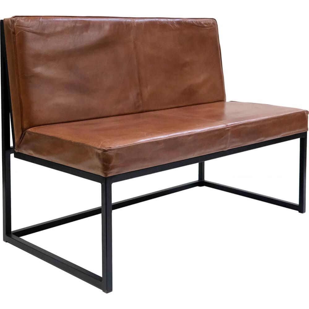 Loungesofa med læder - jernstel.